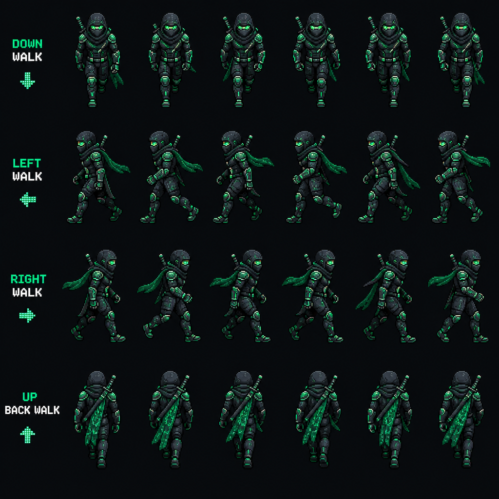 4-Way Multi-Directional Sprite Sheet